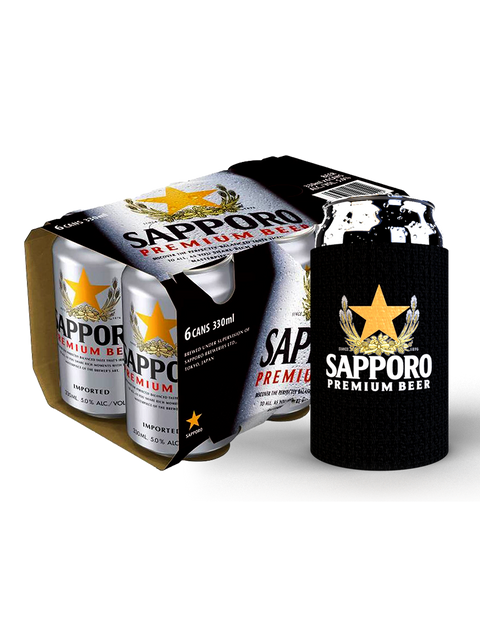 Sapporo Premium Beer 6 pack Can 330ml