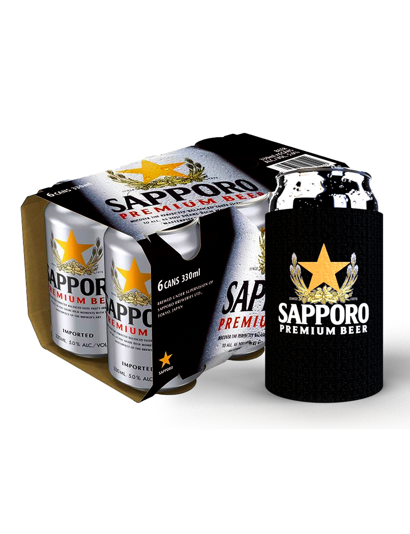 Sapporo Premium Beer 6 pack Can 330ml